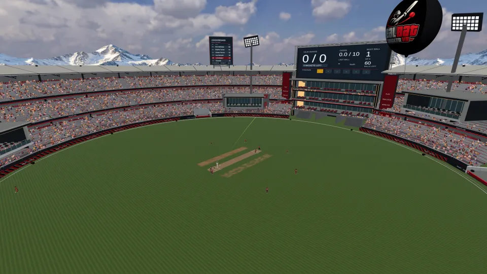 RealBat Stadium from above, the big screen and the full stands